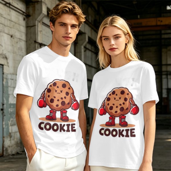 Olive T-Shirt With Angry Boxing Chocolate Chip Cookie Graphic