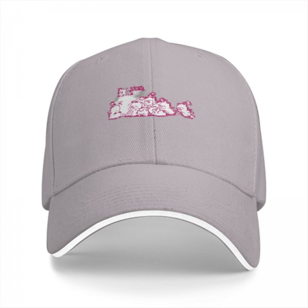 Black Baseball Cap With Pink Whimsical Graphic Design