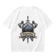 Olive T-Shirt With Viking Mountain Axe Sword 'Roll Your Fate' Print