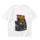 Olive graphic t-shirt with Back to the Trash raccoon design