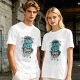 Olive t-shirt with 'Behind Every Game Over A Restart Awaits' gaming print