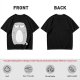 Olive Green T-Shirt With Grumpy Chubby Gray Cat Graphic