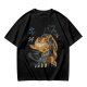 Olive T-shirt with giant cat bus monster and vintage planes graphic