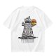 Olive t-shirt with Dalek holding burger and 'It's Dalektable' print