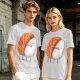 Olive T-shirt with Cute Hugging Salmon Sushi and Rice Print