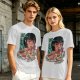 Olive anime graphic t-shirt with girl eating ramen and Japanese text
