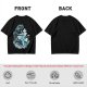 Olive T-shirt with Waterbender Character and Wave Art Print