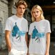 Olive Graphic T-Shirt with Blue Tiger and Studio Derpy Text