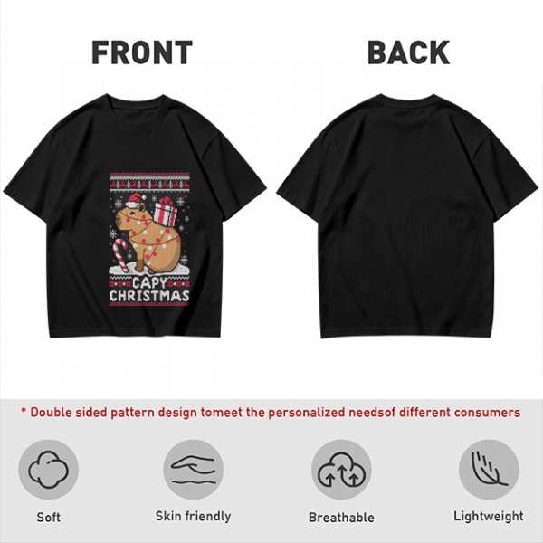 Capy Christmas Ugly Christmas Sweater Style T-Shirt