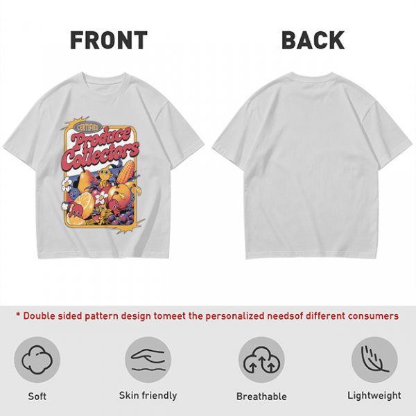 Certified Produce Collectors Graphic T-Shirt with Fruit and Creatures