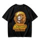 Olive green graphic t-shirt with cute reaper coffee themed print