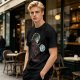 Olive Green T-Shirt With Goblin King Holding Crystal Ball Art
