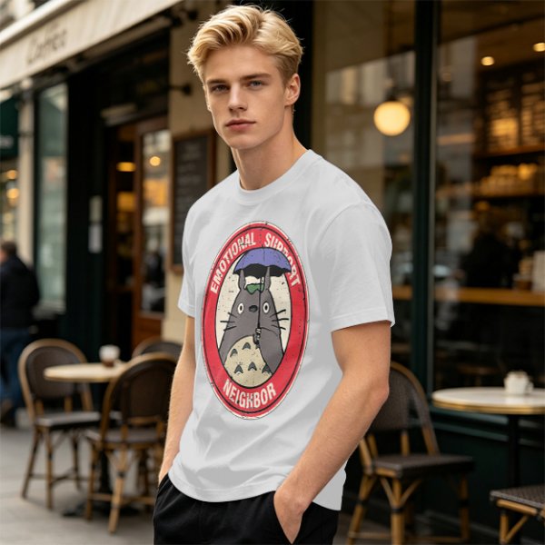 Olive T-Shirt with Emotional Support Neighbor Totoro Graphic