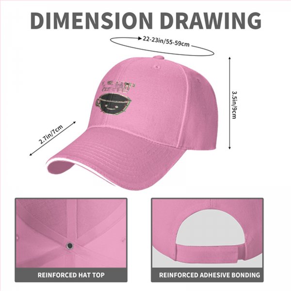 Black baseball cap with glitch coffee cup and 'I Glitch About Coffee' text