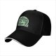 Black baseball cap with cosmic coffee alien girl graphic