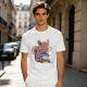 Olive T-Shirt With Cute Squirrel Holding Hot Drink Winter Art