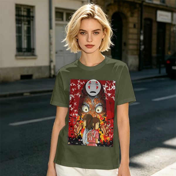 Spirited Away No Face and Chihiro Graphic Tee