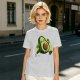 Olive Green T-Shirt with Cute Running Avocado Graphic