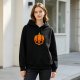 Black Hoodie With Spooky Pumpkin Skull Halloween Graphic