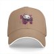 Black Baseball Cap With Cute Skull Cat Ice Cream Graphic