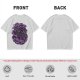 Olive Green T-Shirt with Purple Abstract Swirling Graphic Print