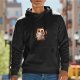 Black hoodie with a mischievous cat graphic and 'now i only drink for evil' text