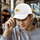 Black Baseball Cap With Cute Worried Orange Tabby Cat Graphic