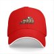 Black baseball cap with cartoon leprechaun and beer barrel graphic