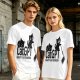 Olive green graphic t-shirt with CatGPT and mischievous cat prints