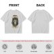 Olive green graphic t-shirt with 'cats were never from earth' alien and cat print