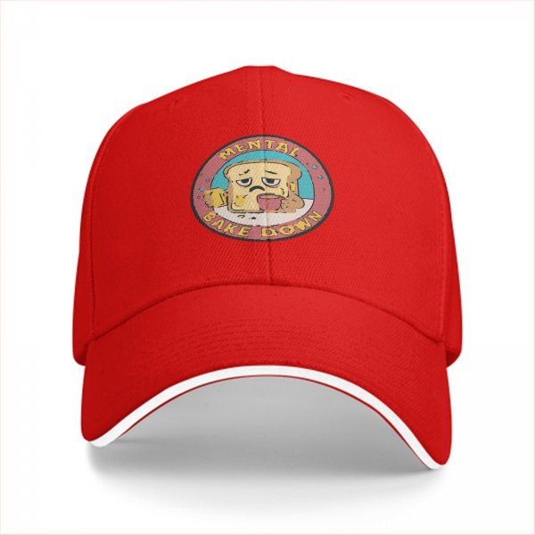 Black Baseball Cap With Sad Toast 'Mental Bake Down' Graphic