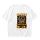 Olive Graphic T-Shirt With 'Caution May Bite Before Caffeine' Angry Cat Print