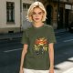 Olive graphic t-shirt with Dark Souls metal-style print