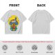 Olive T-Shirt with Trippy Mushroom House Graphic Design