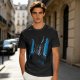 Olive Graphic T-Shirt With Futuristic Silhouette Figures Print