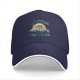 Black baseball cap with summer umbrella graphic and retro sun design