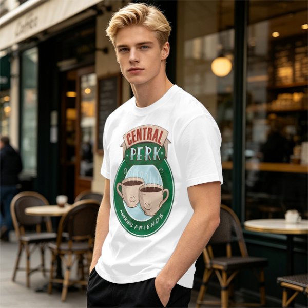 Central Perk Making Friends Coffee Cup Graphic T-Shirt