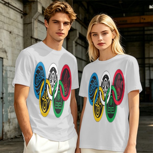 Avatar The Last Airbender Four Elements Symbols Graphic T-Shirt