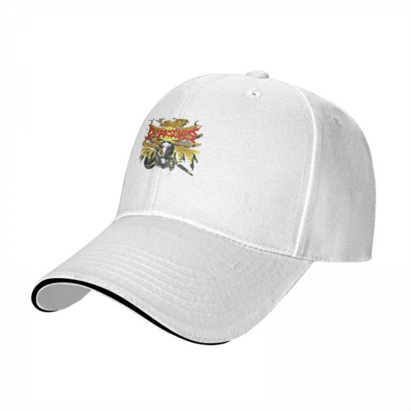 Black baseball cap with Dark Souls themed graphic print