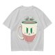 Olive Graphic Tee With Angry Coffee Cup I Need More Print