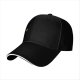 Black Baseball Cap With Small Embroidered Sun Design