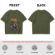 Olive graphic t-shirt with Back to the Trash raccoon design