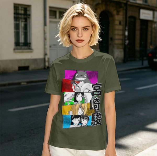 Studio Ghibli Anime Characters Graphic T-Shirt