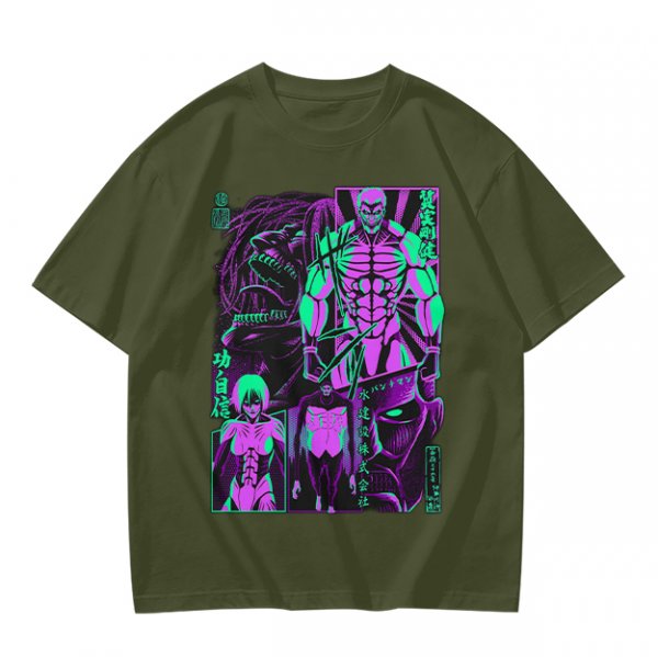 Attack on Titan Anime Villains Neon Graphic T-Shirt