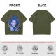 Olive T-Shirt With Neon Edward Scissorhands Portrait Print