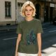Olive T-shirt with Dark Fantasy Spirit Creature Graphic