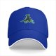 Black Baseball Cap with T-Rex Dinosaur Riding a Bike Graphic