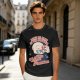 Olive Graphic T-Shirt With Sarcastic Skull Problem Quote