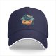 Black Baseball Cap With Cute Viking Dragon Pumpkin Halloween Art