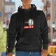 Black hoodie with mirror vampire holding coffee graphic and 'LIKE THIS' text